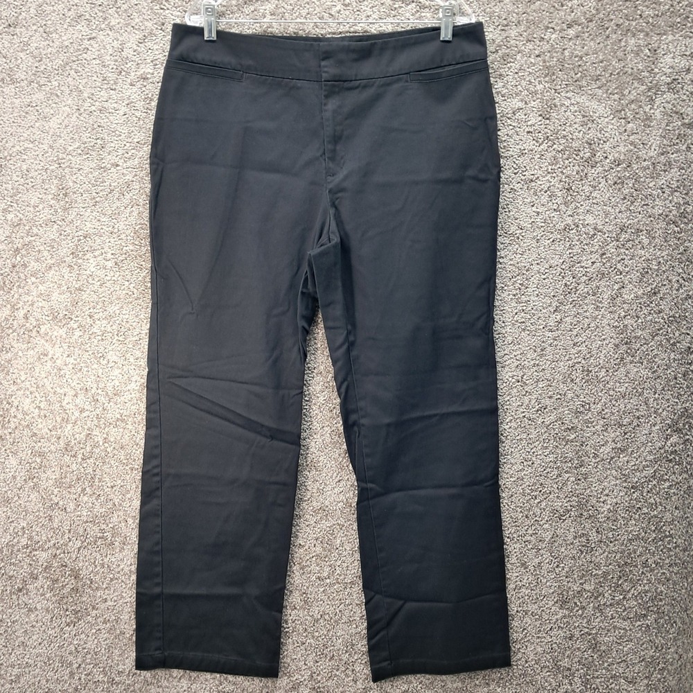 Dockers Sydney Pant Womens 18 MED Black Cotton Stretch Straight Work Trousers